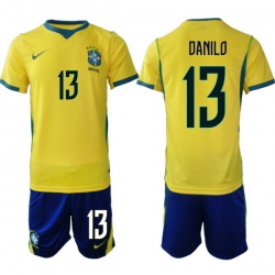 Youth Brazil 2026 FIFA World Cup Yellow Home Soccer Jersey DANILO #13