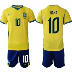 Youth Brazil 2026 FIFA World Cup Yellow Home Soccer Jersey KAKA #10