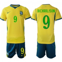 Youth Brazil 2026 FIFA World Cup Yellow Home Soccer Jersey RICHARLISON #9