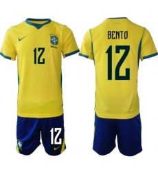 Men Brazil 2026 FIFA World Cup Yellow Home Soccer Jersey BENTO #12 Men Brazil 2026 FIFA World Cup Yellow Home Soccer Jersey BENTO #12
