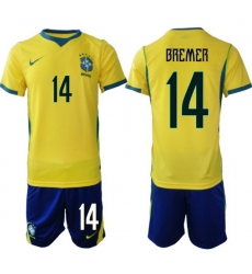 Men Brazil 2026 FIFA World Cup Yellow Home Soccer Jersey BREMER #14