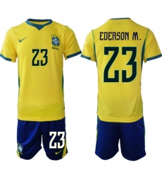 Men Brazil 2026 FIFA World Cup Yellow Home Soccer Jersey EDERSON M. #23 Men Brazil 2026 FIFA World Cup Yellow Home Soccer Jersey EDERSON M. #23