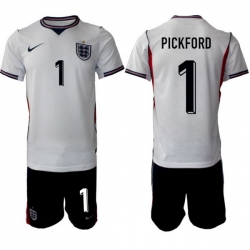 England FIFA World Cup 2026 White Soccer Jersey Jordan Pickford #1