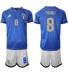 Italy Home Blue Soccer Jersey 0008