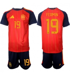 Spain 2026 FIFA World Cup Soccer Jersey Red #19 FERMIN Spain 2026 FIFA World Cup Soccer Jersey Red #19 FERMIN