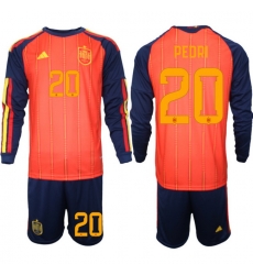 Spain 2026 FIFA World Cup Soccer Jersey Red LONG #20 PEDRI