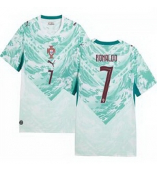 Men 7 Portugal Replica Cristiano Ronaldo Long Sleeve Away Jersey   1