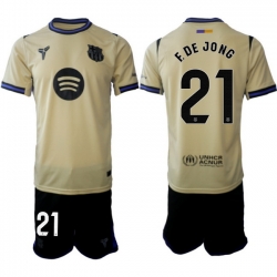 Men FC Barcelona 2026 Soccer Jerseys Beige #21 F.DE JONG