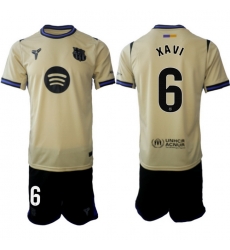 Men FC Barcelona 2026 Soccer Jerseys Beige #6 XAVI Men FC Barcelona 2026 Soccer Jerseys Beige #6 XAVI