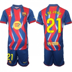 Men FC Barcelona 2026 Soccer Jerseys RedBlue #21 F.DE JONG