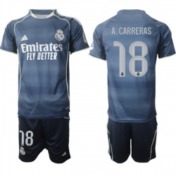 Men Real Madrid 2026 Soccer Jerseys DarkBlue #18 A.CARRERAS