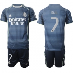 Men Real Madrid 2026 Soccer Jerseys DarkBlue #7 RAUL