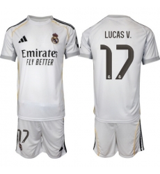 Men Real Madrid 2026 Soccer Jerseys White #17 LUCAS V. Men Real Madrid 2026 Soccer Jerseys White #17 LUCAS V.