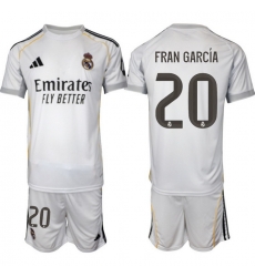 Men Real Madrid 2026 Soccer Jerseys White #20 FRAN GARCIA