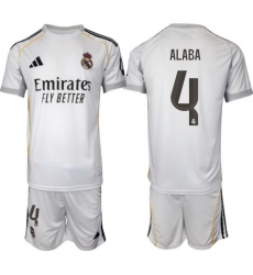 Men Real Madrid 2026 Soccer Jerseys White #4 ALABA