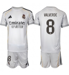 Men Real Madrid 2026 Soccer Jerseys White #8 VALVERDE Men Real Madrid 2026 Soccer Jerseys White #8 VALVERDE