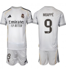Men Real Madrid 2026 Soccer Jerseys White #9 MBAPPE