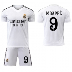 Men Real Madrid #9 Mbappe White Home Soccer Jersey