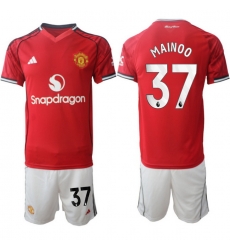 Men Manchester United 2026 Soccer Jerseys Red #37 MAINOO