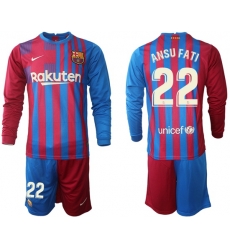 Men Barcelona Long Sleeve Soccer Jerseys 563