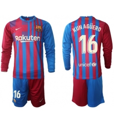 Men Barcelona Long Sleeve Soccer Jerseys 568