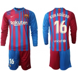 Men Barcelona Long Sleeve Soccer Jerseys 568