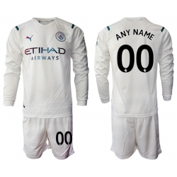 Men Manchester City Long Sleeve Soccer Jerseys 520 Customized