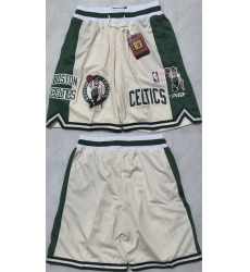Men Boston Celtics White Shorts 
