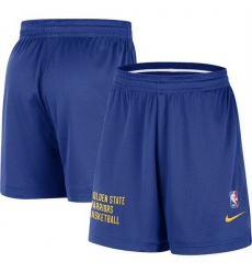 Men Golden State Warriors Blue Warm Up Performance Practice Shorts 