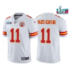 Men Women Youth Toddler Kansas City Chiefs 11 Marquez Valdes Scantling White Super Bowl LVII Patch Vapor Untouchable Limited Stitched Jersey