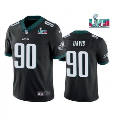 Men Women Youth Toddler Philadelphia Eagles 90 Jordan Davis Black Super Bowl LVII Vapor Untouchable Limited Stitched Jersey