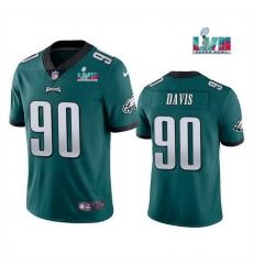 Men Women Youth Toddler Philadelphia Eagles 90 Jordan Davis Green Super Bowl LVII Patch Vapor Untouchable Limited Stitched Jersey