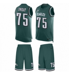 Men's Nike Philadelphia Eagles #75 Josh Sweat Limited Midnight Green Tank Top Suit NFL Jersey