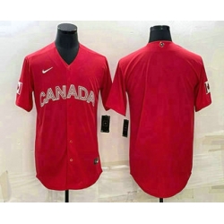 Men Canada Baseball Blank 2023 Red World With Patch Classic Stitched Jerseys