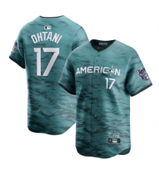 Men Los Angeles Angels 17 Shohei Ohtani Teal 2023 All Star Cool Base Stitched Jersey