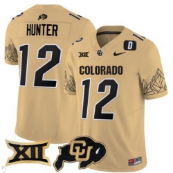 Men Colorado Buffaloes #12 Travis Hunter Gold Vapor Limited Stitched Football Jersey