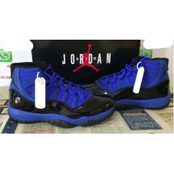 Men Nike Air Jordan 11S Royal Blue and Black Basketball Shoes