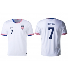 Men US 2024 Soccer White Jersey Custom