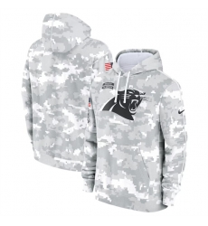 Youth Carolina Panthers 2024 White Gray Salute To Service Pullover Hoodie