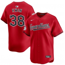 Men Cleveland Guardian #38 Steven Kwan Red Stitched MLB Jersey