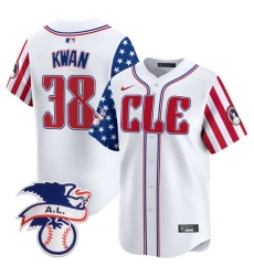 Men Cleveland Guardians 38 Steven Kwan White 2024 Fourth Of July Vapor Premier Limited Stitched Baseball Jersey