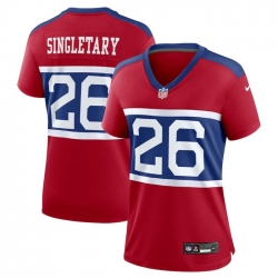 Women New York Giants 26 Devin Singletary Century Red Alternate Vapor Limited Stitched Football Jersey