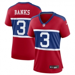 Women New York Giants 3 Deonte Banks Century Red Alternate Vapor Limited Stitched Football Jersey