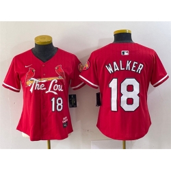 Women St  Louis Cardinals 18 Jordan Walker Red 2024 City Connect Limited Stitched Baseball Jersey