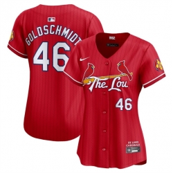 Women St  Louis Cardinals 46 Paul Goldschmidt Red 2024 City Connect Limited Stitched Baseball Jersey