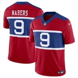 Youth New York Giants 9 Malik Nabers Century Red Alternate Vapor F U S E  Limited Stitched Football Jersey