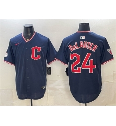 Men Cleveland Guardians  24 Chase DeLauter Navy Limited Stitched Baseball Jersey