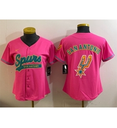 Youth San Antonio Spurs Team Big Logo Pink Stitched Baseball Jersey Youth San Antonio Spurs Team Big Logo Pink Stitched Baseball Jersey