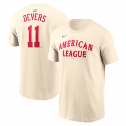 Men American League 11 Rafael Devers Cream 2024 All Star Name  26 Number T Shirt