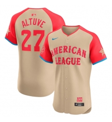 Men American League 27 Jose Altuve Cream 2024 All Star Elite Stitched Baseball Jersey